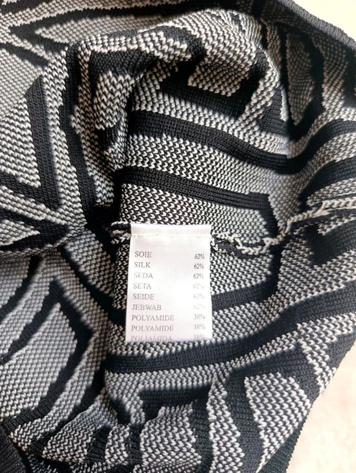 Mini jupe Sweewë S/M noir et blanc taille élastique soie et polyamide - photo numéro 5