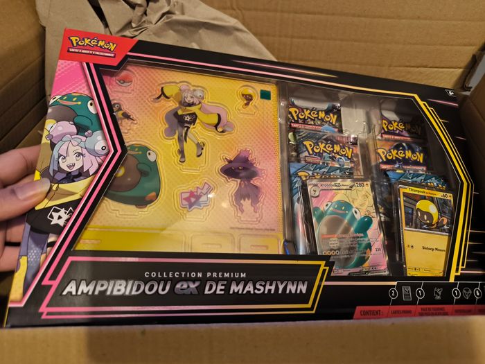 Coffret pack paquet Collection Premium Ampibidou-ex de Mashynn du Pokémon 6 boosters