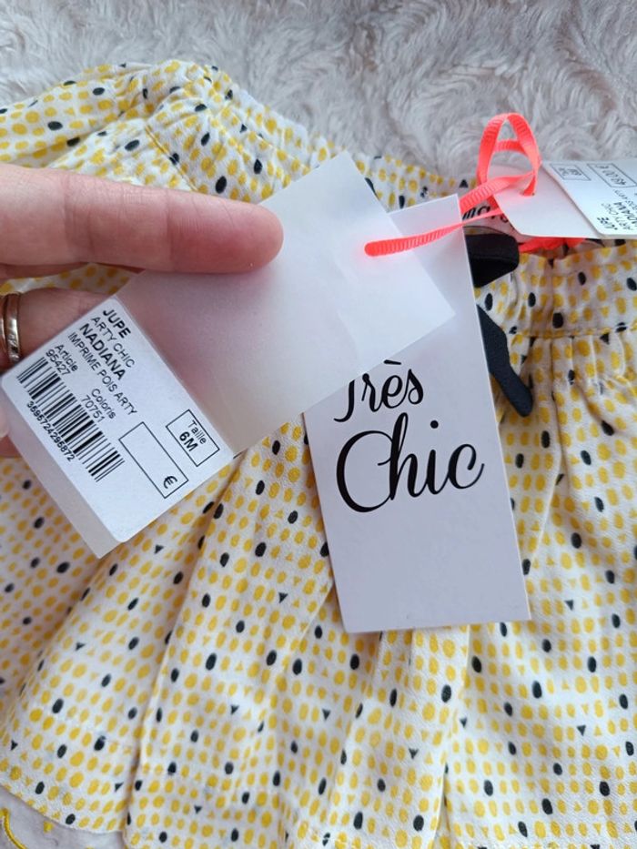 Jupe neuve avec étiquette Fille 6 mois Marèse très chic 100% coton - photo numéro 8