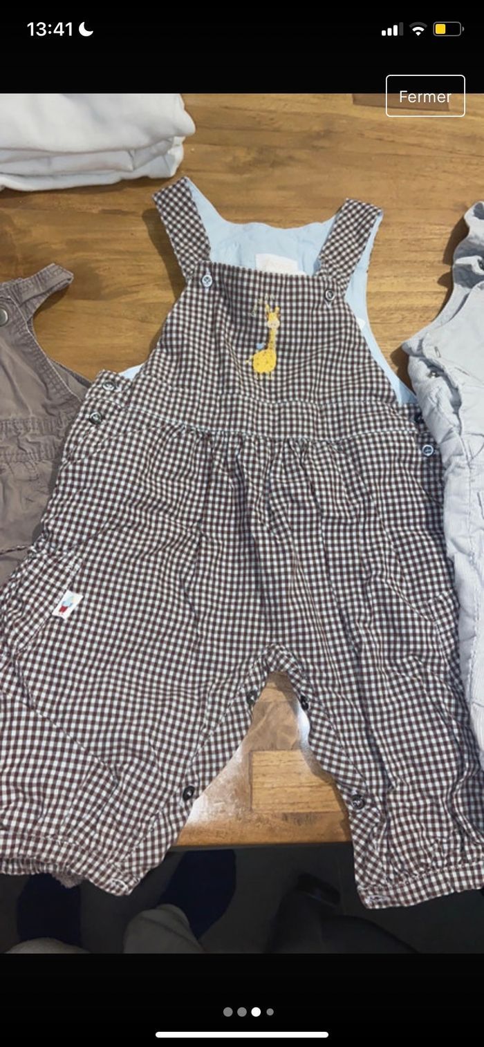 Lot de 3 Salopette garçon 3 mois - photo numéro 3