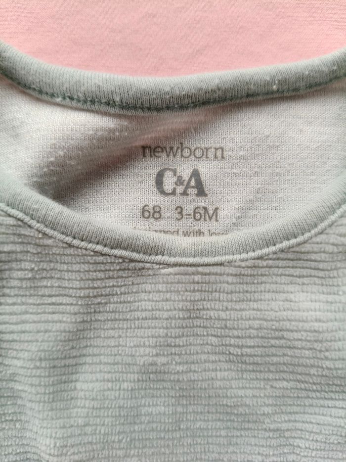 Pijama sans manches mixte C&A bleu ciel ourson 68 cm - photo numéro 3