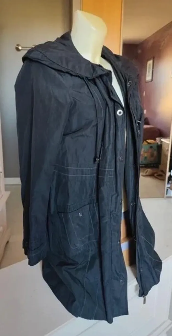 Parka femme longue noire demi saison T42 - Armand Thiery - photo numéro 5