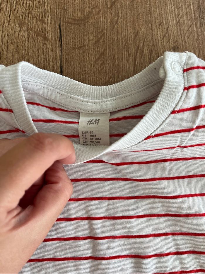 Haut marinière  H&M - 12/18 mois - photo numéro 2