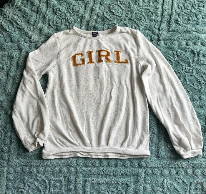 Sweat blanc “GIRL” - Taille 10ans