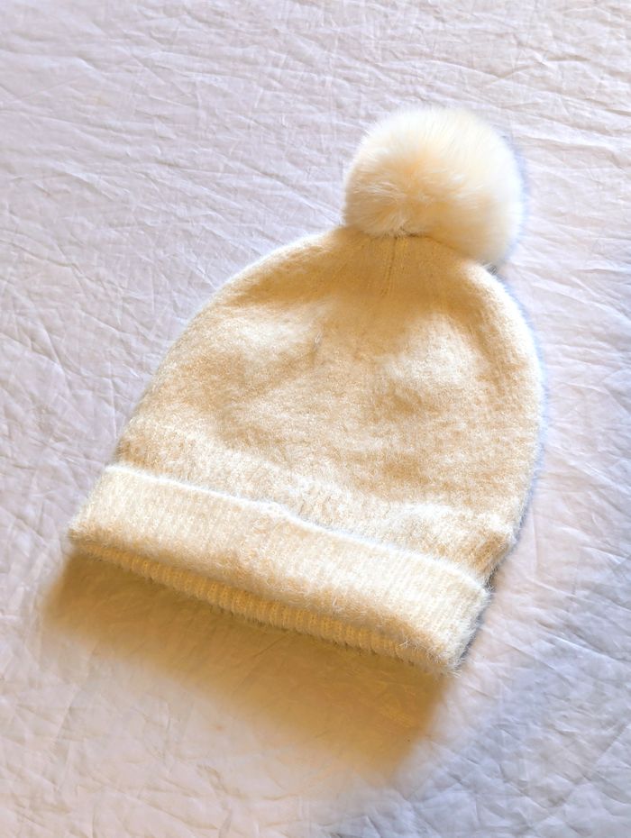 Lot Bonnet Large Bandeau Disney Blancs Chaud Pompon Tête Chat Marie Accessoires Petits Enfants Bébés - photo numéro 5