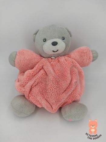 Doudou Boule Ours Plume Orange Gris Kaloo