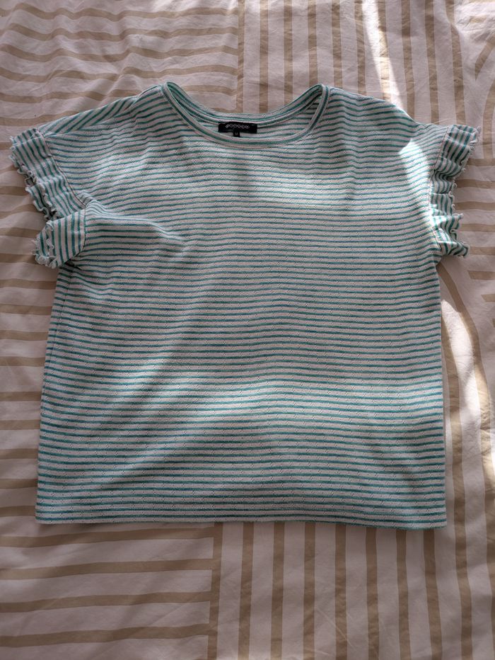 T-shirt Bonobo - Maille Bouclette Rayée & Volants