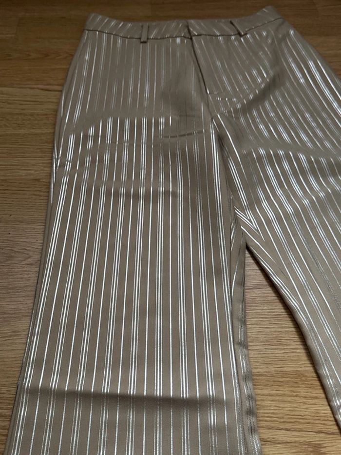 Pantalon à rayure argenté taille 36 - photo numéro 5