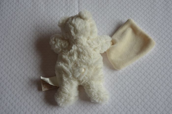 DOUDOU OURS BLANC AVEC SON DOUDOU ** BABY NAT' ** 1576 - photo numéro 4
