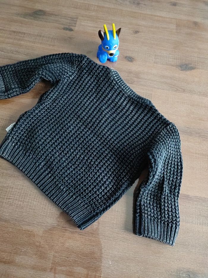 Pull noir gris type délavé - photo numéro 5