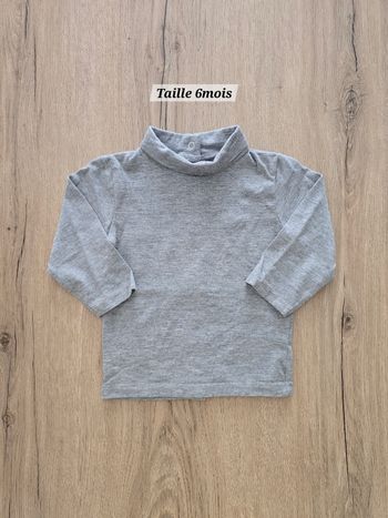 Tee-shirt col roulé - Taille 6mois - Kiabi