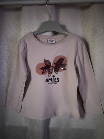 T-shirt rose oiseaux sequins 5 ans Tape à l’œil