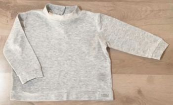 Col roulé t shirt Zara neuf gris 18/24 mois mixte forme sweat