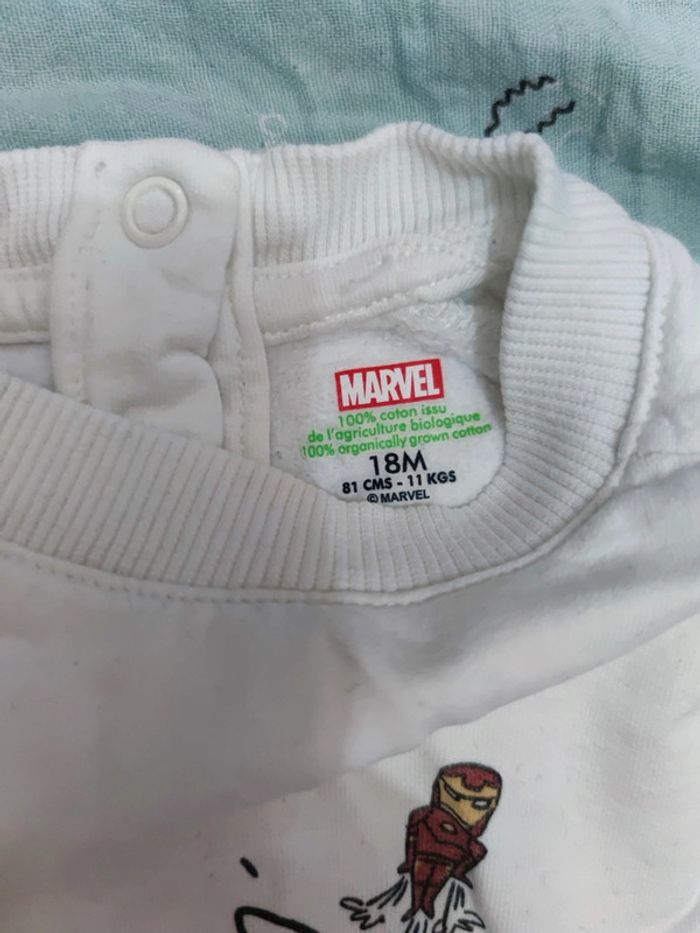 Ensemble sweat blanc et jogging gris Avengers forever T.18 mois - photo numéro 5
