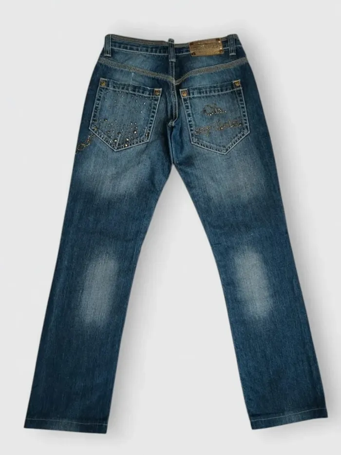 Jean Pinko vintage y2k , coupe straight  ,taille basse , 100 % coton - photo numéro 10