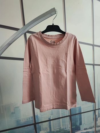 T-shirt manches longues rose pâle taille 5 ans