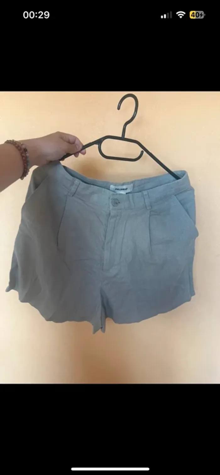 bermuda short en lin pull and bear - photo numéro 4