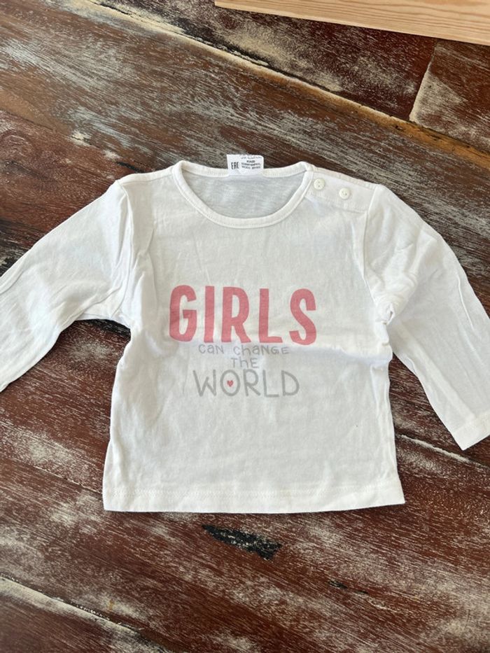 Lot 4 tee shirt fille 9 mois - photo numéro 2