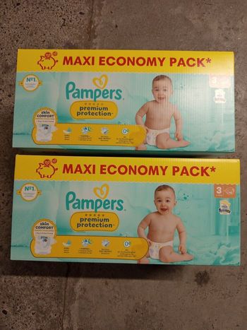 2 carton de couche Pampers premiem protection taille 3 a 32€
