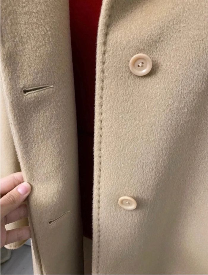Manteau long droit beige laine vierge Un Jour ailleurs - photo numéro 10