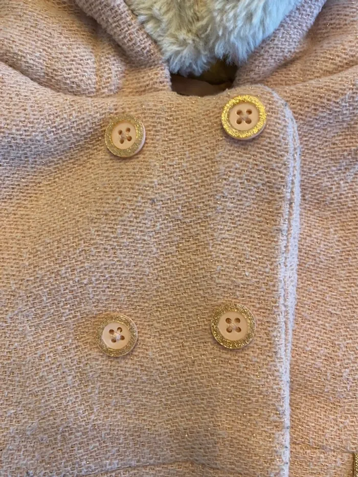 Manteau fourrure polaire rose et or tape a l’œil - photo numéro 2