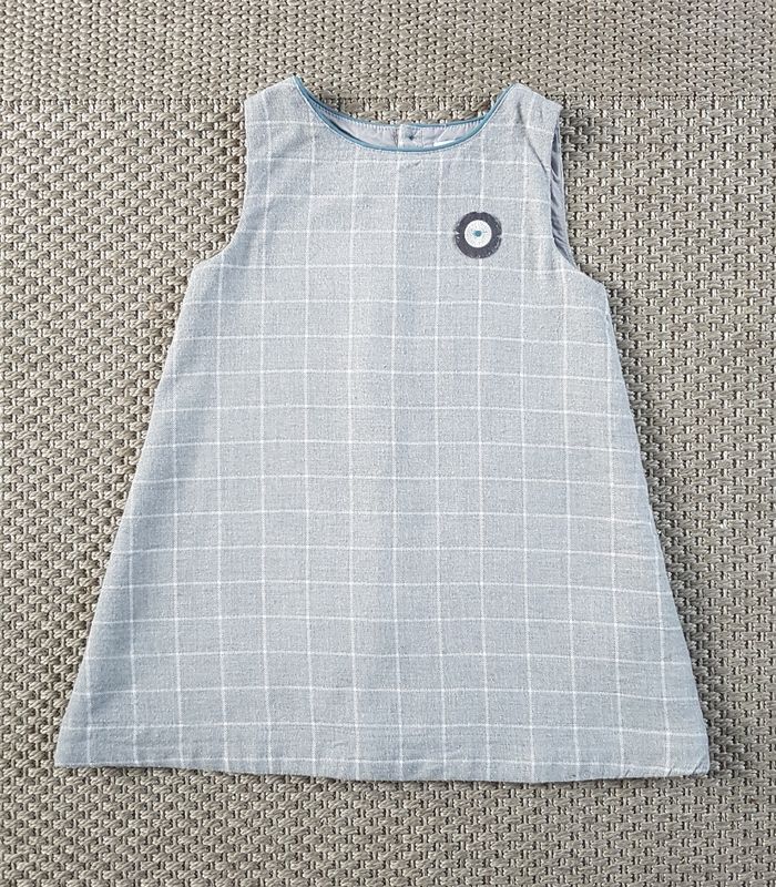 Lot 2 robes + gilet 1 bouton gris/bleu clair - 2/3ans - photo numéro 2