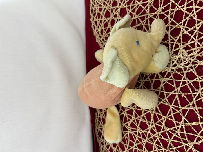 Doudou Eléphant Orange Sucre d'Orge - photo numéro 3