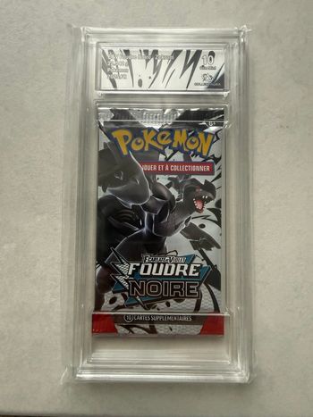 Booster Pokémon Zekrom Foudre Noire gradé 10 CollectAura – EV Noir & Blanc FR – Sealed Graded Pack