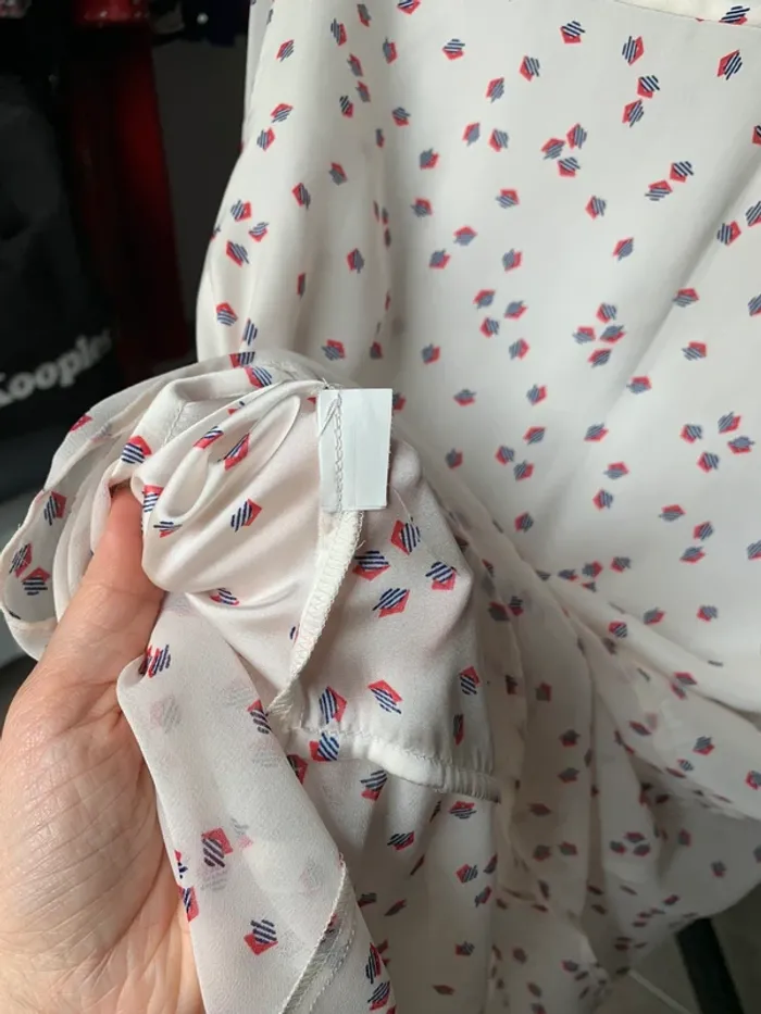Blouse Zara taille S blanc crème à motif - photo numéro 6