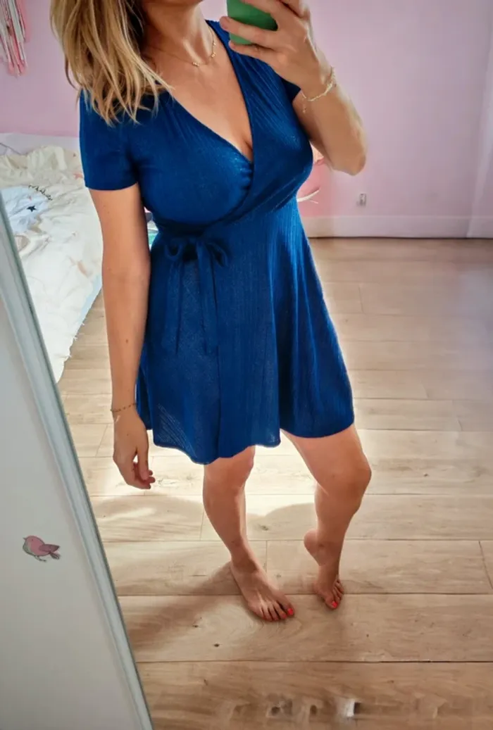 Robe bleu roi 40 cache cache portefeuille