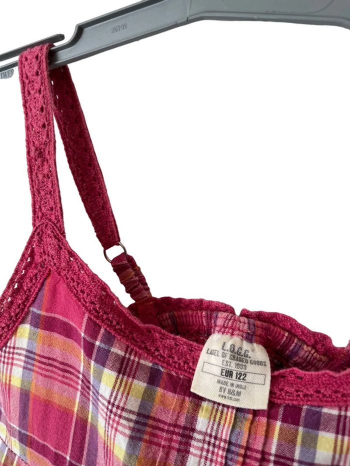 Top à bretelles rose et jaune à carreaux - L.O.G.G by H&M 122cm (7 ans) - photo numéro 6