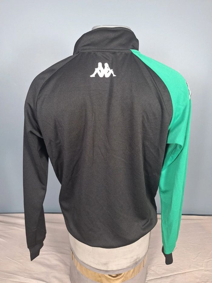 veste quart de zip kappa vintage/ homme - taille S / noir et vert - brodé (454) - photo numéro 11
