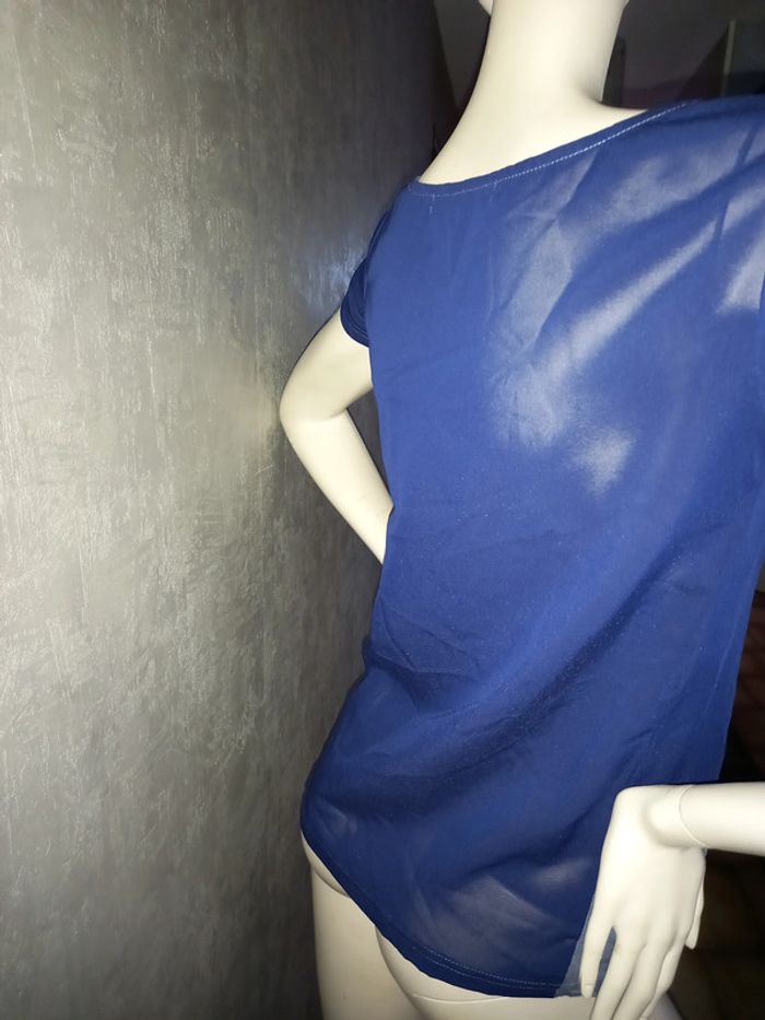 tee shirt bi matière avant première taille 36/38 - photo numéro 2
