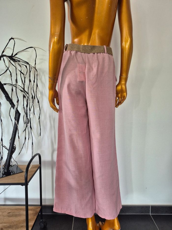 Pantalon Rose Palazzo Femme Taille S/M - photo numéro 2