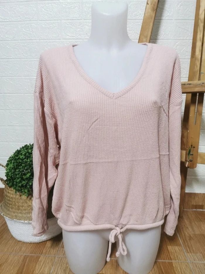 Bonito jersey fino oversized color rosa, talla L, h&m - photo numéro 2