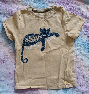 Tee-shirt jaune panthère obaibi 4 ans