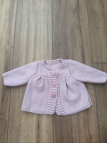 Gilet rose fille à boutons