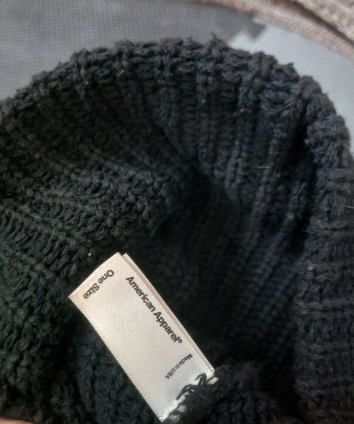 Bonnet noir style tricot mixte - photo numéro 5