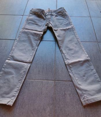 Pantalon jean skinny gris pailleté chic femme S 36 Mango