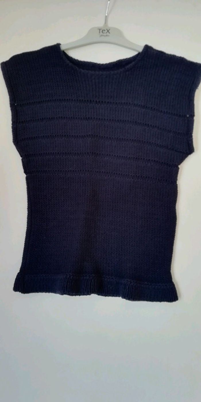 Pull sans manches bleu marine