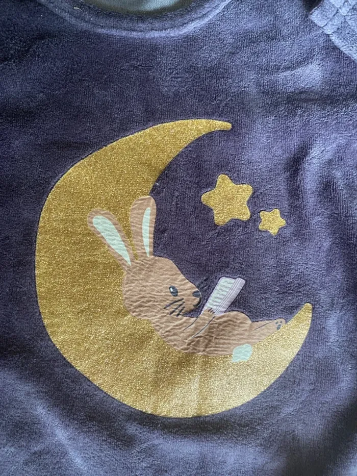 Ensemble pyjama hiver 2 pièces fille velours violine motif lune 6/7 ans Gémo - photo numéro 2