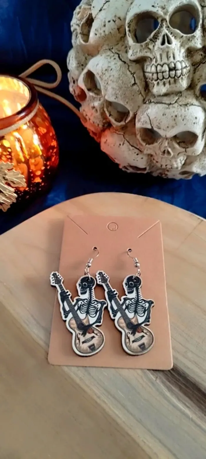 Boucles d'oreilles Squelette Rock'n'roll