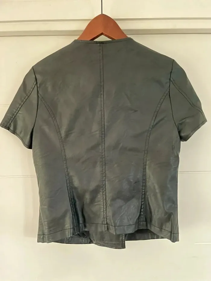 Perfecto cuir noir manches courtes S - photo numéro 7