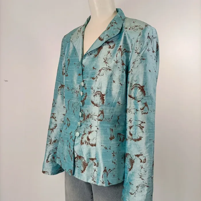 Chemise Dona Louisa Paris 46 turquoise motif made in france - A199 - photo numéro 2