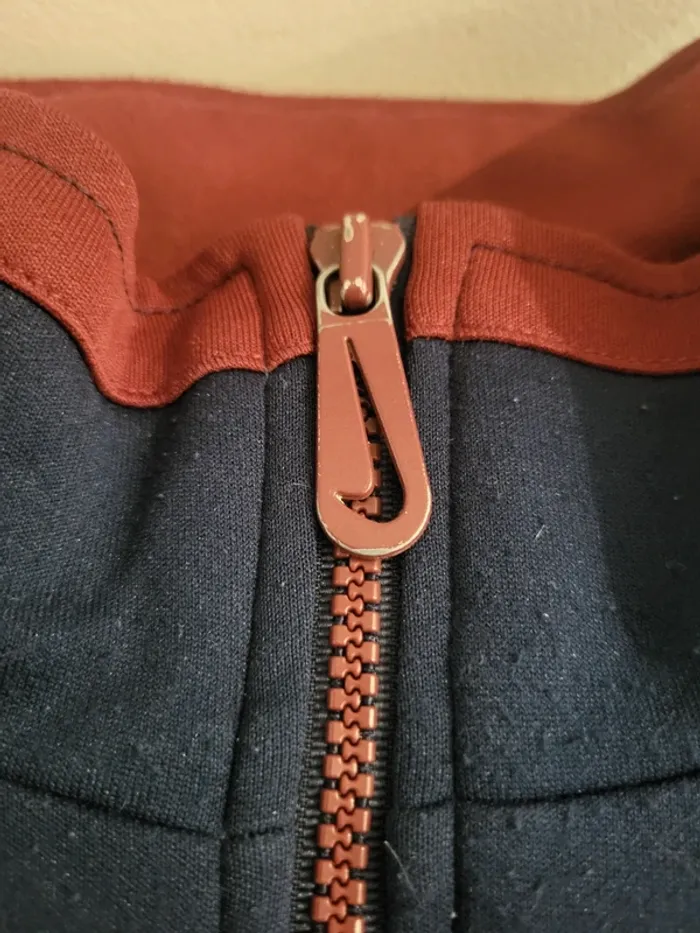 Veste / Track Jacket Nike vintage 90's bleu marine et bordeaux logo brodé - M - photo numéro 4