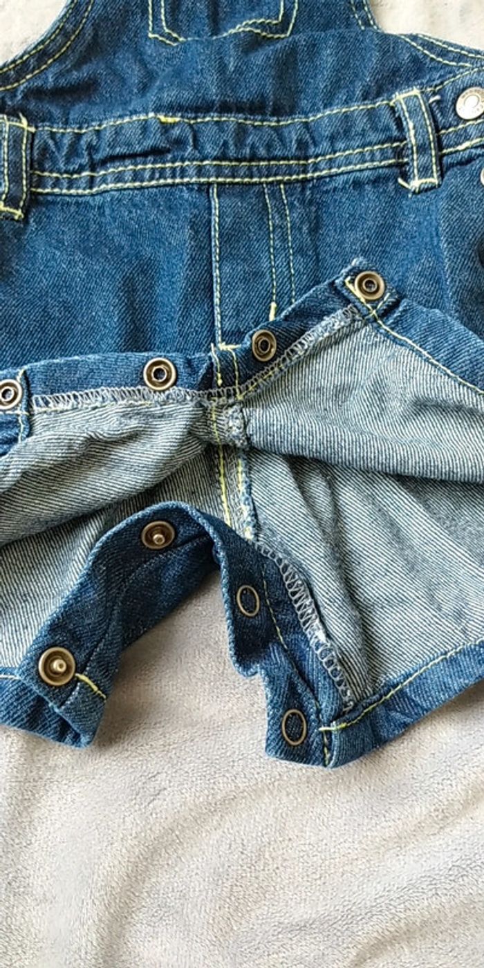 Salopette short jeans Garçon 12 mois Mes petits cailloux 100% coton - photo numéro 10