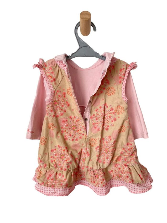 Robe fleurie à manches longues avec col claudine - Marèse 6 mois (67cm) - photo numéro 4