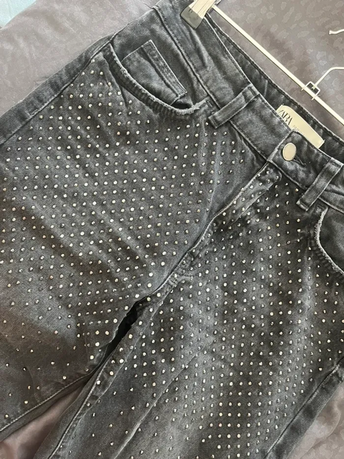 Jean noir strass Zara - photo numéro 2