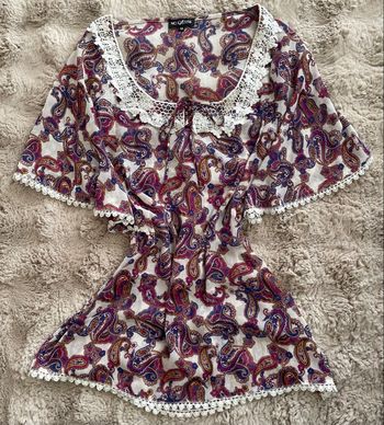 Blouse Motif Cachemire Coloré Femme No Excuse Taille 38 Style Bohème 
