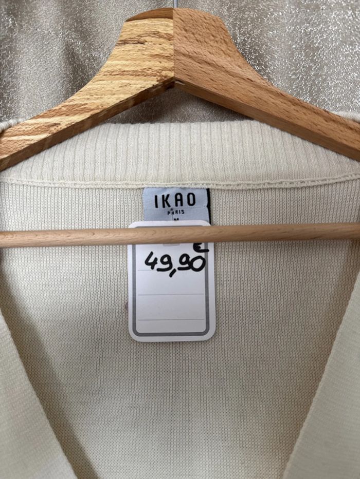 Gilet cardigan IKAO Paris crème - Taille M - Neuf avec étiquette - photo numéro 3